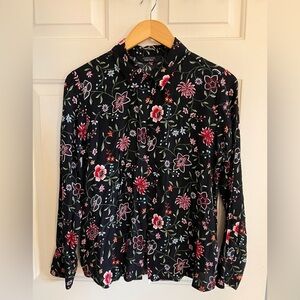 & Other Stories Black Floral Button Down Shirt